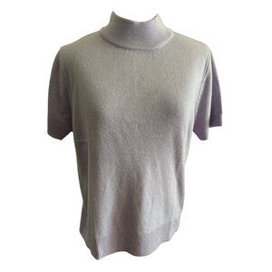 Blair Womens Lavender Short-Sleeve Mock Turtleneck Sweater Medium